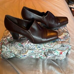 Franco Sarto Pumps 3” Heels Rich Dark Brown 6M Side Zip